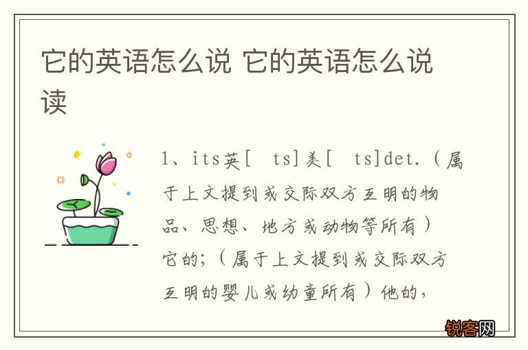 它的英语怎么说 它的英语怎么说读