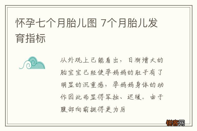 怀孕七个月胎儿图 7个月胎儿发育指标