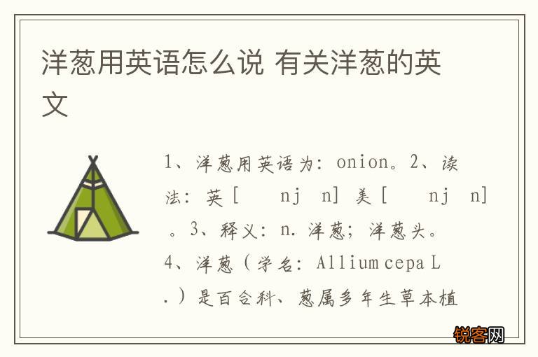 洋葱用英语怎么说 有关洋葱的英文