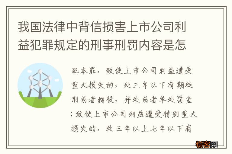 我国法律中背信损害上市公司利益犯罪规定的刑事刑罚内容是怎样的