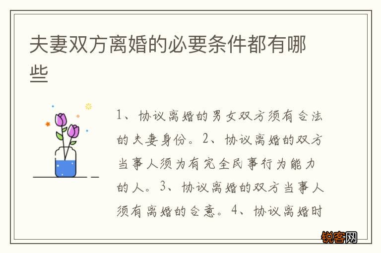 夫妻双方离婚的必要条件都有哪些