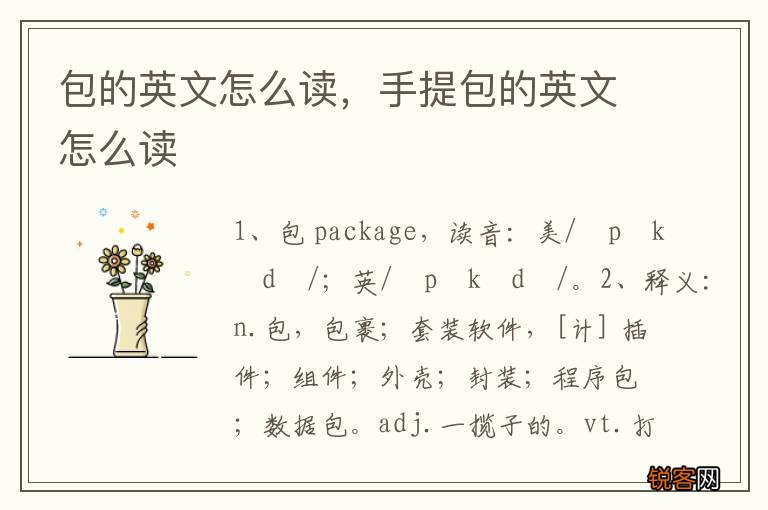 包的英文怎么读,手提包的英文怎么读