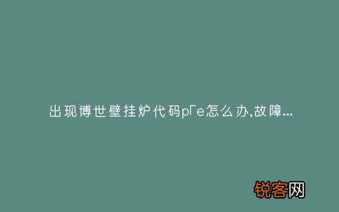 出现博世壁挂炉代码pΓe怎么办,故障原因说明与3种解决方法