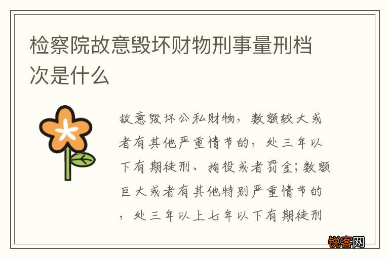 检察院故意毁坏财物刑事量刑档次是什么