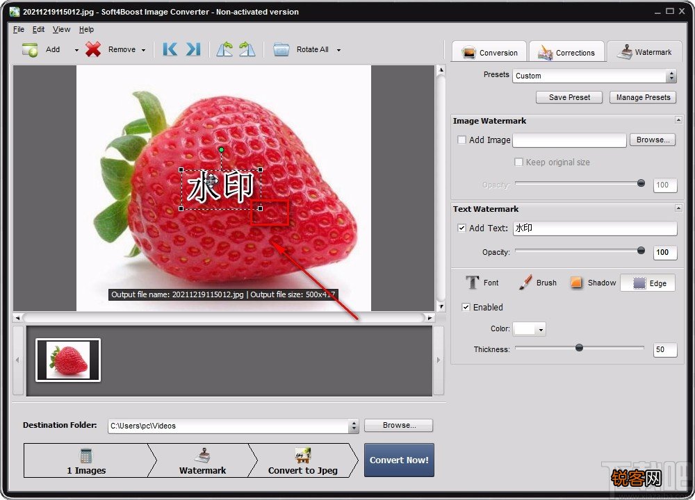 Soft4Boost Image Converter给图片添加文字水印的方法