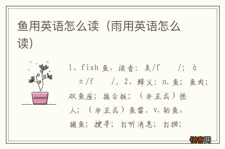 雨用英语怎么读 鱼用英语怎么读