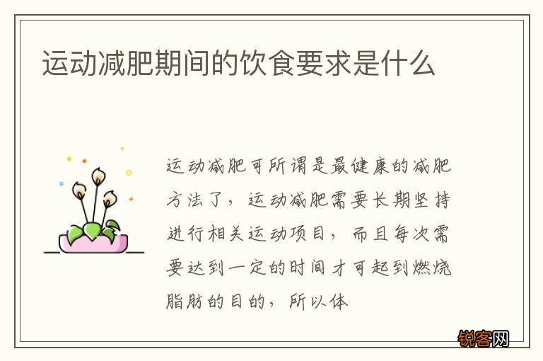 运动减肥期间的饮食要求是什么