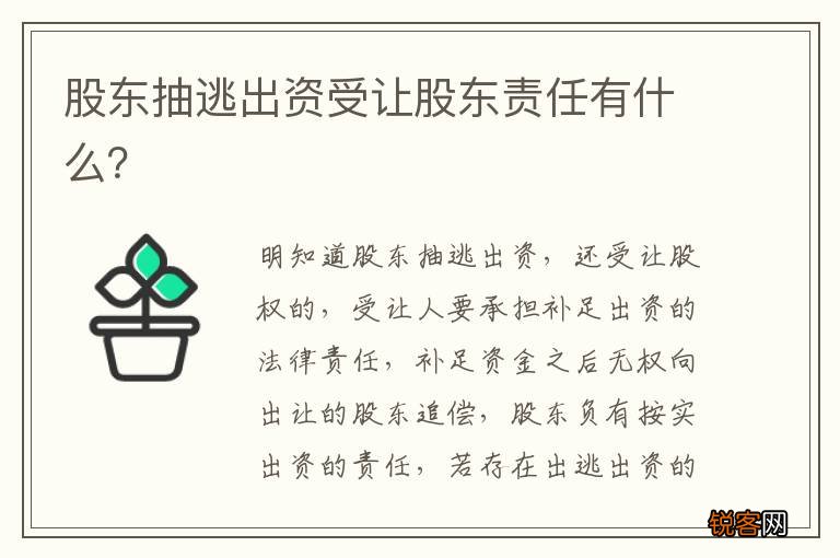 股东抽逃出资受让股东责任有什么？