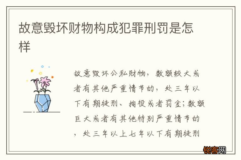 故意毁坏财物构成犯罪刑罚是怎样