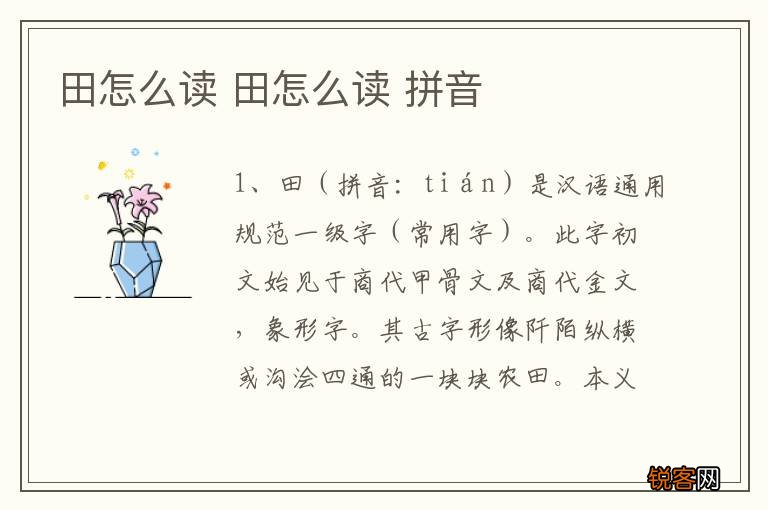 田怎么读 田怎么读 拼音