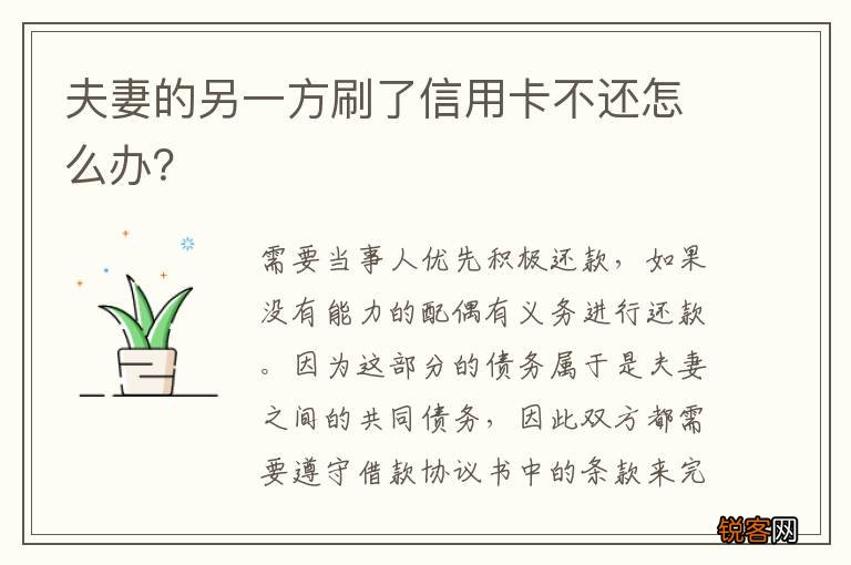 夫妻的另一方刷了信用卡不还怎么办？