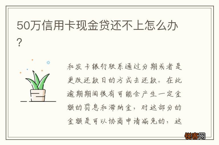 50万信用卡现金贷还不上怎么办？