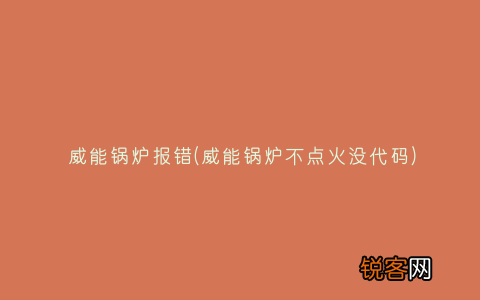 威能锅炉不点火没代码 威能锅炉报错
