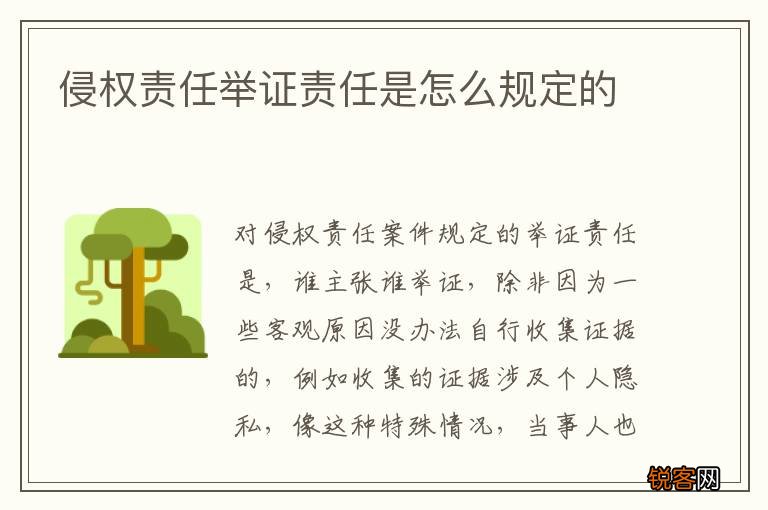 侵权责任举证责任是怎么规定的