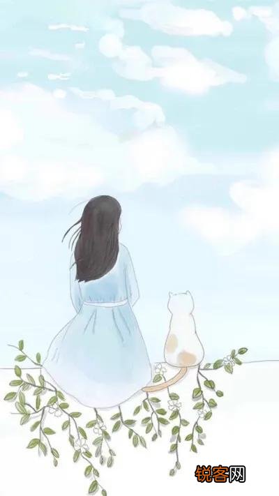 2022最火背景图片唯美 唯美女生手绘背影壁纸