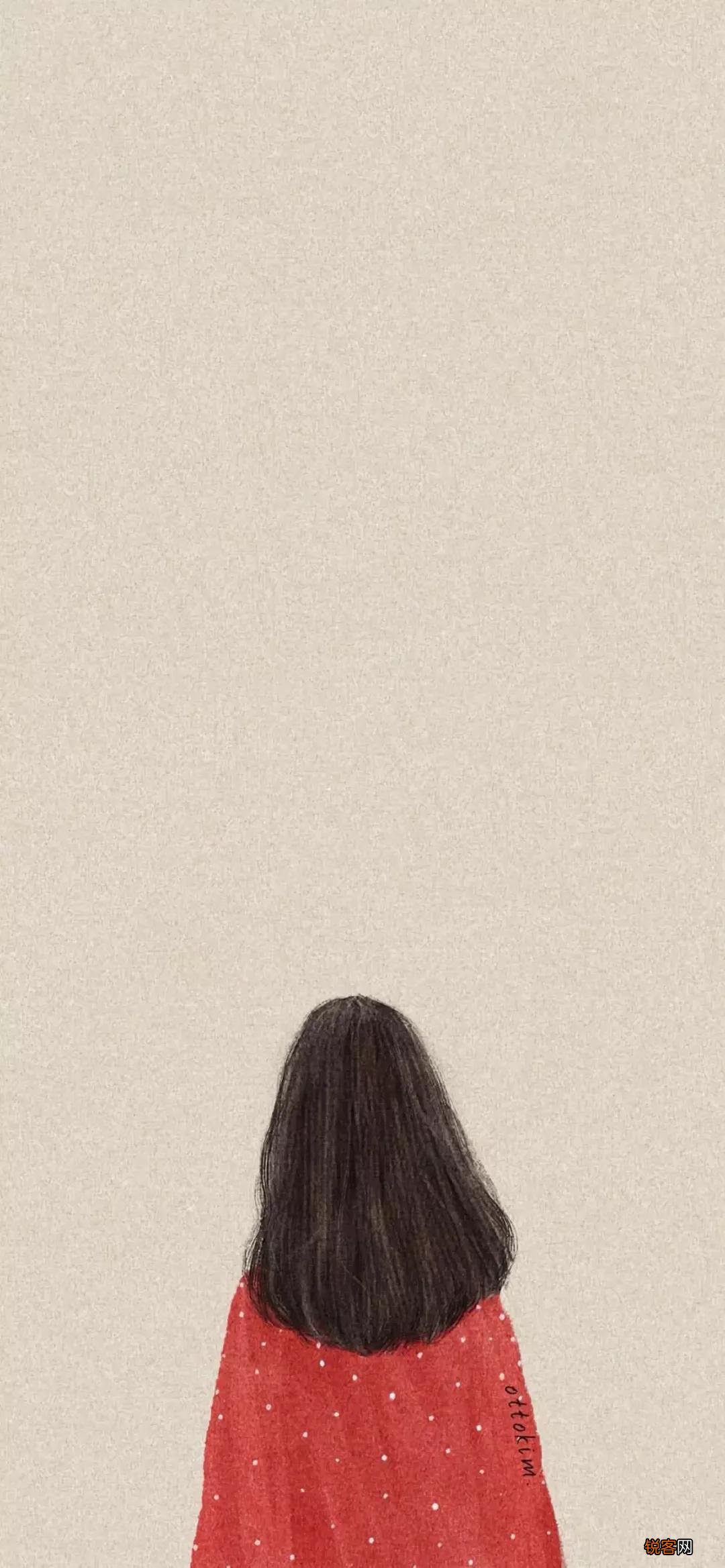 2022最火背景图片唯美 唯美女生手绘背影壁纸