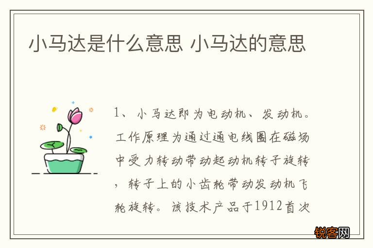 小马达是什么意思 小马达的意思