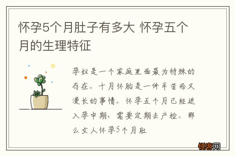 怀孕5个月肚子有多大 怀孕五个月的生理特征