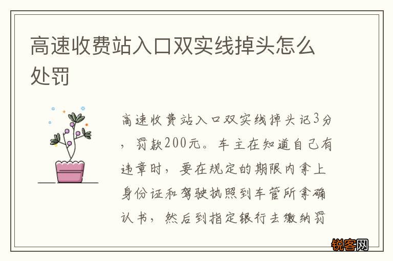 高速收费站入口双实线掉头怎么处罚