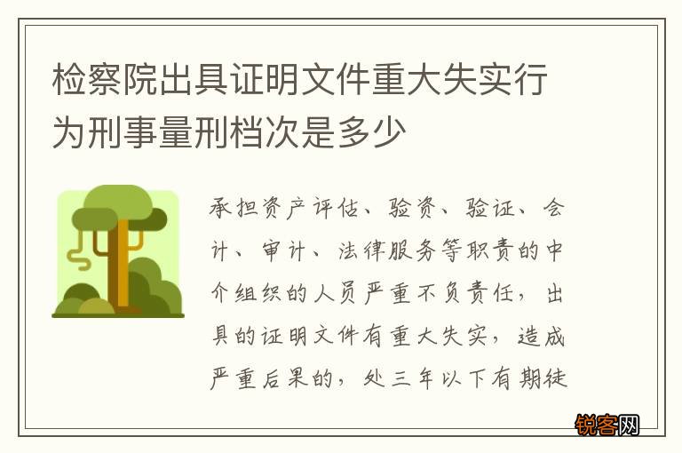 检察院出具证明文件重大失实行为刑事量刑档次是多少