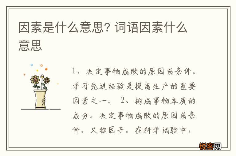 因素是什么意思? 词语因素什么意思