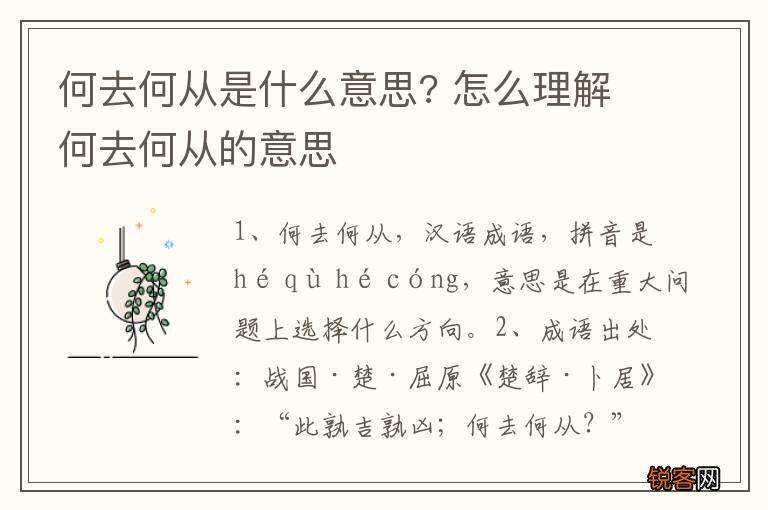何去何从是什么意思? 怎么理解何去何从的意思