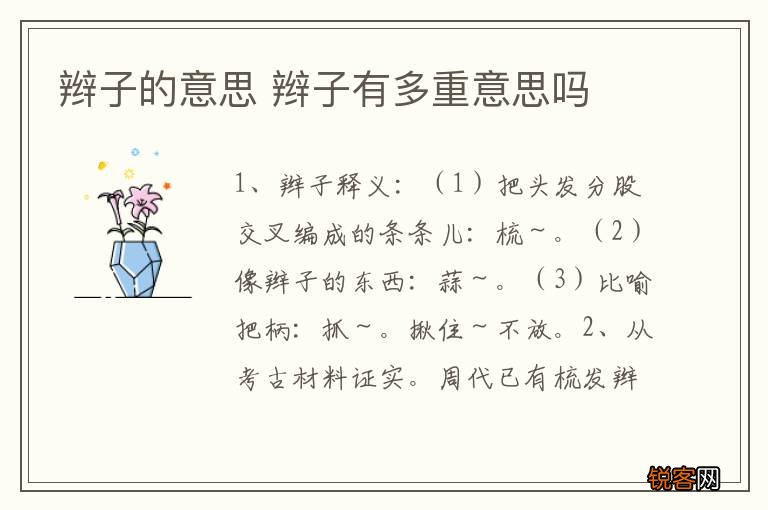 辫子的意思 辫子有多重意思吗