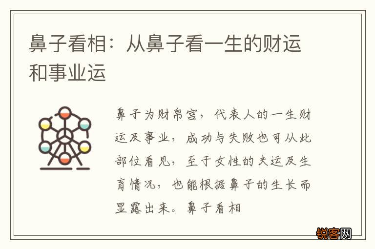 鼻子看相：从鼻子看一生的财运和事业运