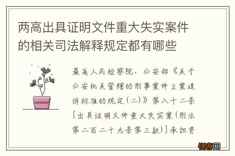 两高出具证明文件重大失实案件的相关司法解释规定都有哪些