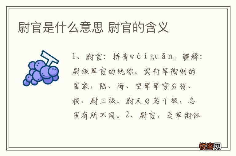 尉官是什么意思 尉官的含义