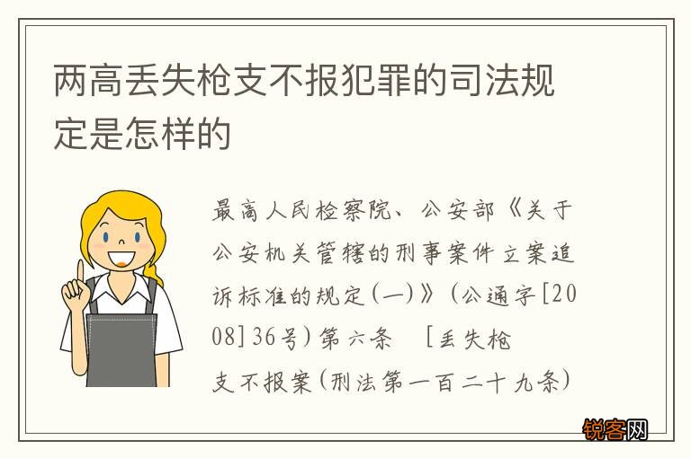 两高丢失枪支不报犯罪的司法规定是怎样的