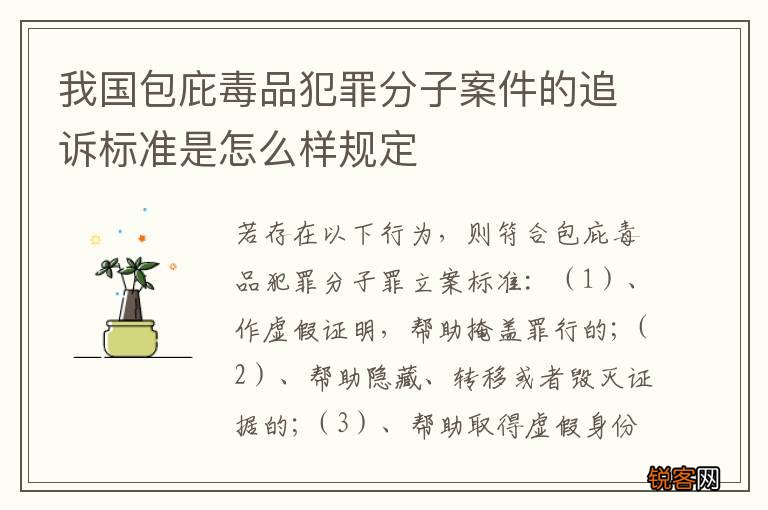 我国包庇毒品犯罪分子案件的追诉标准是怎么样规定