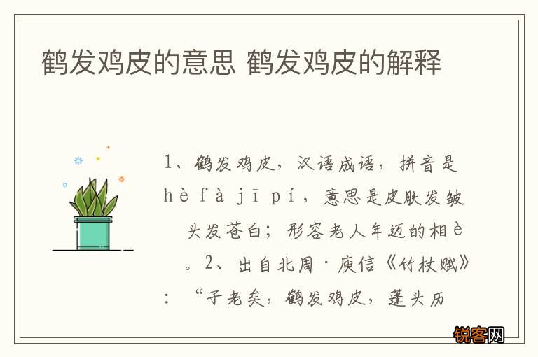 鹤发鸡皮的意思 鹤发鸡皮的解释