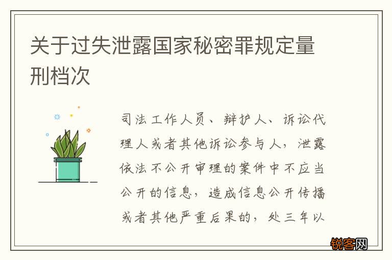 关于过失泄露国家秘密罪规定量刑档次