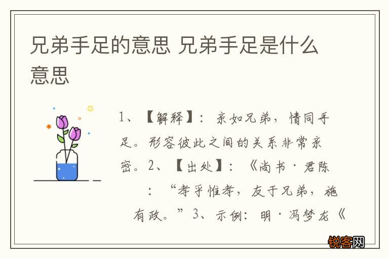 兄弟手足的意思 兄弟手足是什么意思