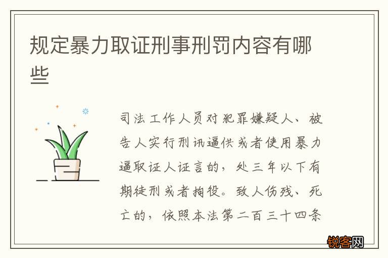 规定暴力取证刑事刑罚内容有哪些