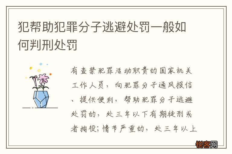 犯帮助犯罪分子逃避处罚一般如何判刑处罚