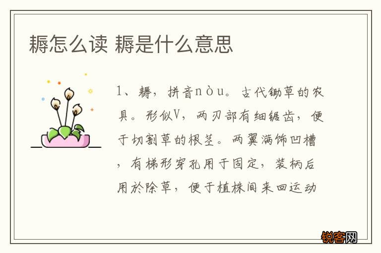 耨怎么读 耨是什么意思