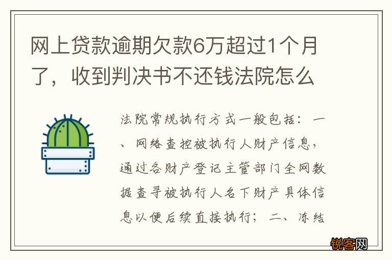 网上贷款逾期欠款6万超过1个月了,收到判决书不还钱法院怎么执行