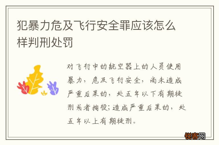 犯暴力危及飞行安全罪应该怎么样判刑处罚