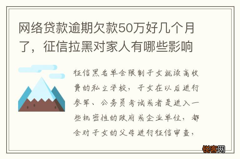 网络贷款逾期欠款50万好几个月了，征信拉黑对家人有哪些影响