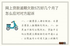 网上贷款逾期欠款5万好几个月了怎么应对对方起诉