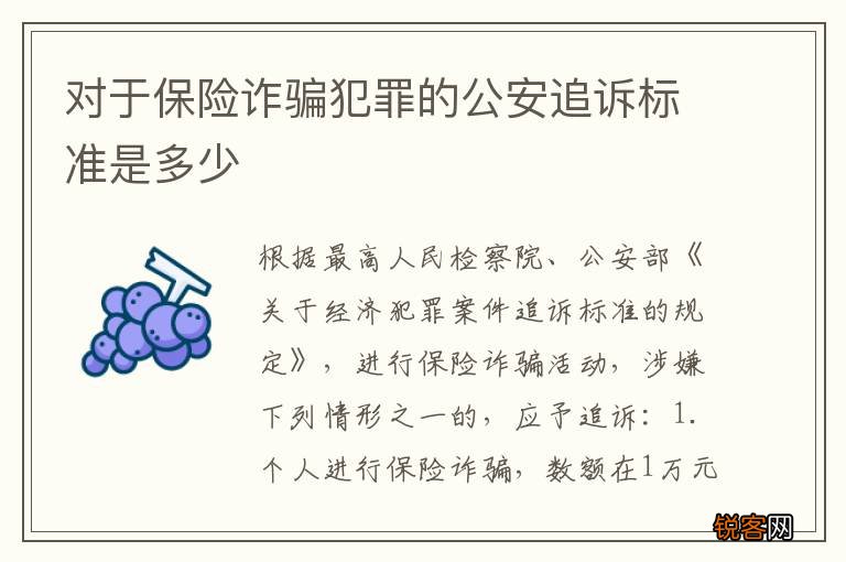 对于保险诈骗犯罪的公安追诉标准是多少