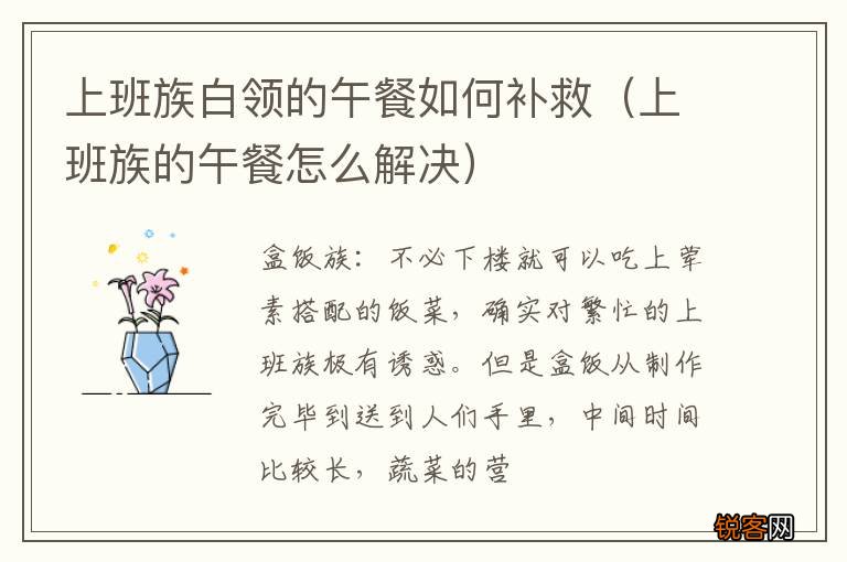 上班族的午餐怎么解决 上班族白领的午餐如何补救