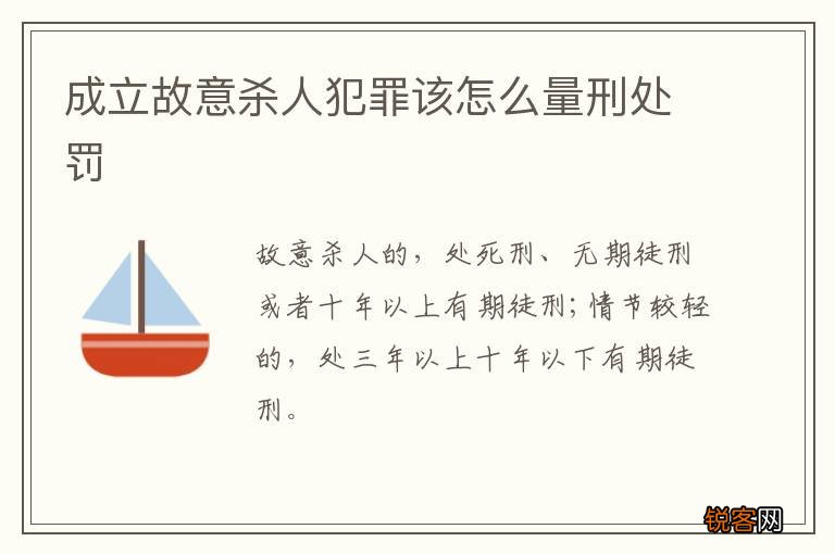 成立故意杀人犯罪该怎么量刑处罚
