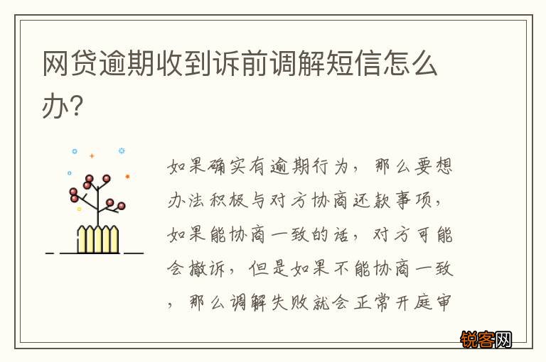 网贷逾期收到诉前调解短信怎么办？