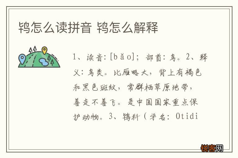 鸨怎么读拼音 鸨怎么解释