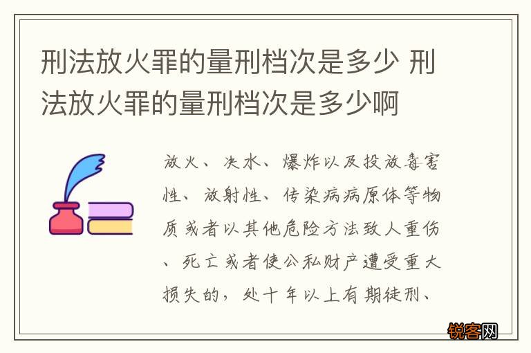 刑法放火罪的量刑档次是多少 刑法放火罪的量刑档次是多少啊