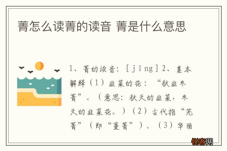 菁怎么读菁的读音 菁是什么意思
