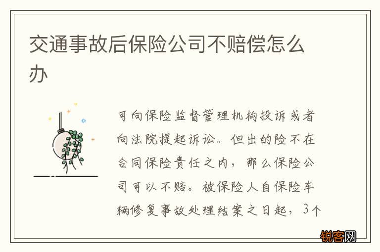 交通事故后保险公司不赔偿怎么办